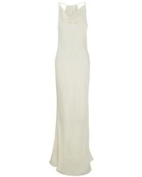 ROTATE BIRGER CHRISTENSEN - Maxi Dress With Scowl Neck And Lace Detail On The Rear - Lyst