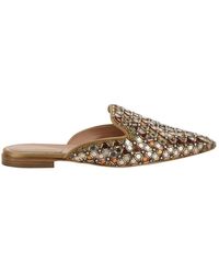 Alberta Ferretti - Brown Mules With Embroideries In Leather And Acetate Woman - Lyst