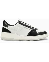 Ferragamo - White And Black Leather Street Style Pain Logo Sneakers - Lyst