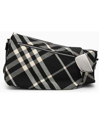 Burberry - Shield Large Messenger Bag/Calico Cotton Blend With Check Pattern - Lyst
