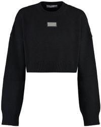 Dolce & Gabbana - Wool-Cashmere Cropped Sweater - Lyst