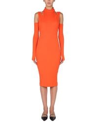 Balmain Dress With Cut Out Details - Orange
