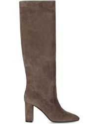 Via Roma 15 - Grey Suede Heeled High Boot - Lyst