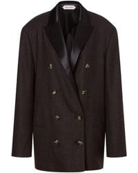 Alberta Ferretti - Double-Breasted Wool Blazer - Lyst