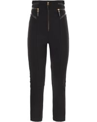 Elisabetta Franchi - Crepe Trousers With Zip Details - Lyst