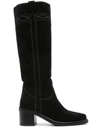 Ash - Suede Leather Heel Boots - Lyst