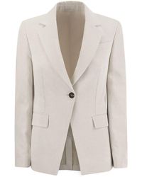 Brunello Cucinelli - Cotton And Linen Jacket - Lyst