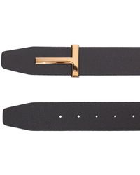 30 Save 53% Tom Ford Black Leather Belt With A Reversible Design for Men Mens Accessories Belts in Brown White 