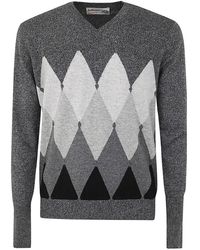Ballantyne - V Neck Pullover With Diamonds Clothing - Lyst