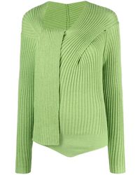 MSGM - Ribbed-Knit Knot-Detail Top - Lyst