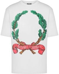 Moschino - Jersey T-Shirt With Laurel Print - Lyst