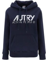 Autry - 'icon' Hoodie With Logo Embroidery - Lyst