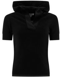 Alaïa - Pique Knit Hooded Top - Lyst