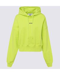 MSGM Neon Green Cotton Sweatshirt