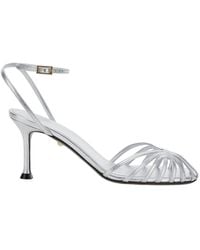 ALEVI - 'Ally-75' Metallic Pumps With Adjustable Ankle Strap And Heel - Lyst