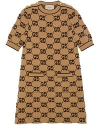 Gucci - GG Wool Bouclé Jacquard Dress - Lyst