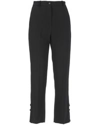 Elisabetta Franchi - Crêpe Pants With Tailored Silhouette - Lyst