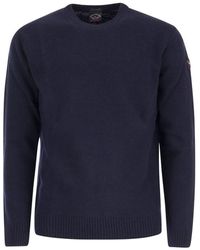 Paul & Shark - Wool Crew Neck With Arm Patch - Lyst