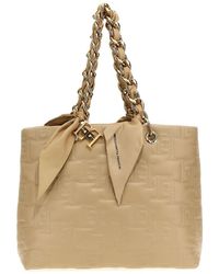 Elisabetta Franchi - Shopping Bag With Chain Foulard Scarf - Lyst