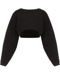 Saint Laurent - Cropped Sweatshirt - Lyst