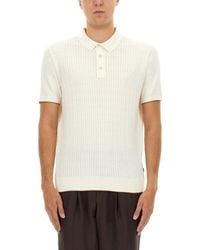 BOSS - Silk And Cotton Braided Polo Shirt - Lyst