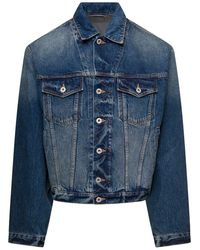 KENZO - Denim Jacket With Logo Patch And Contrasting Stitching - Lyst