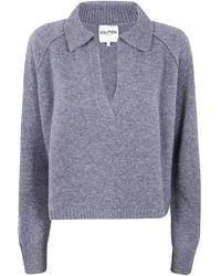 Kujten - "aenora" Cropped Sweater With Polo Collar Clothing - Lyst