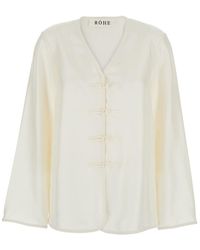 Rohe - Blouse With V Neck And Toggle Closure On The Front - Lyst