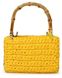 Chica - Yellow Raffia Meteor Bag - Lyst