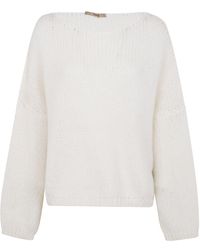 Roberto Collina - Long Sleeves Boat Neck Sweater Clothing - Lyst