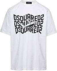 DSquared² - T-Shirt With Shark And Logo Print - Lyst