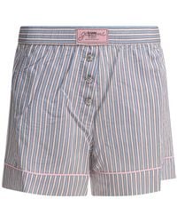 Ganni - Striped Shorts - Lyst