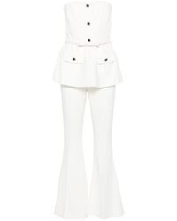 Self-Portrait - Long Crepe Jumpsuit - Lyst