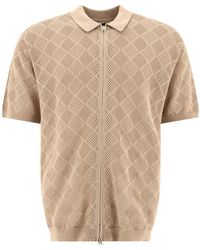 Beams Plus - Zip Knit Mesh Polo Shirt - Lyst