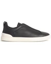 ZEGNA - 'Triple Stitch' Leather Sneakers - Lyst