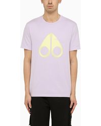 Moose Knuckles - Orchid Coloured Cotton T Shirt With Logo Print - Lyst