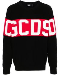 Gcds - Cotton Sweater With Knitted Logo - Lyst