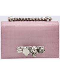 McQueen - Antic Pink Leather Jewelled Mini Satchel - Lyst