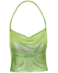 GIUSEPPE DI MORABITO - Green Halterneck Top With Crystals Open Back Polyamide Woman - Lyst