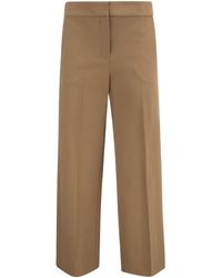 Max Mara Synthetic Stretch Nylon Wide Leg Pants in Camel Slacks and Chinos Wide-leg and palazzo trousers Natural Womens Clothing Trousers 