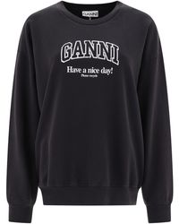 Ganni - "Have A Nice Day" Sweatshirt - Lyst