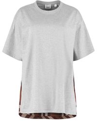 Burberry - Check-panel T-shirt - Lyst