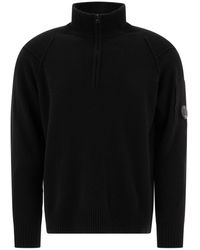 C.P. Company - Lambswool Grs Half Zipped Knit - Lyst