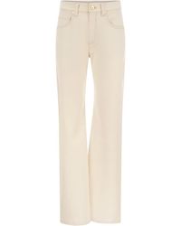 Brunello Cucinelli - Loose Trousers In Garment-dyed Comfort Denim With Shiny Tab - Lyst