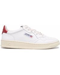 Autry - Medalist Low Sneakers In White And Red Leather - Lyst