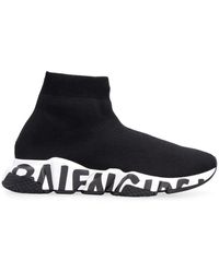 Balenciaga - Speed Graffiti Knitted Sock-sneakers - Lyst