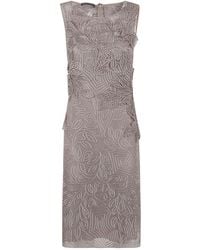Alberta Ferretti - Macrame Foliage Midi Dress - Lyst