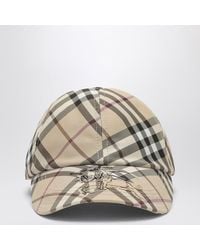 Burberry - Check Motif Baseball Cap With Ekd Embroidery - Lyst