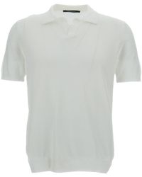 Tagliatore - Polo Shirt With Classic Collar Without Buttons - Lyst