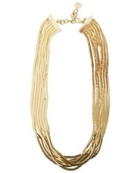 Silvia Gnecchi - 'Imperial Long' -Colored Necklace With Adjustable Clasp And Metallic Pendant With Logo - Lyst